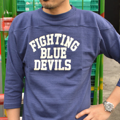WARE HOUSE "4063 BLUE DEVILS" 3/4 Sleeve Football T-shirt