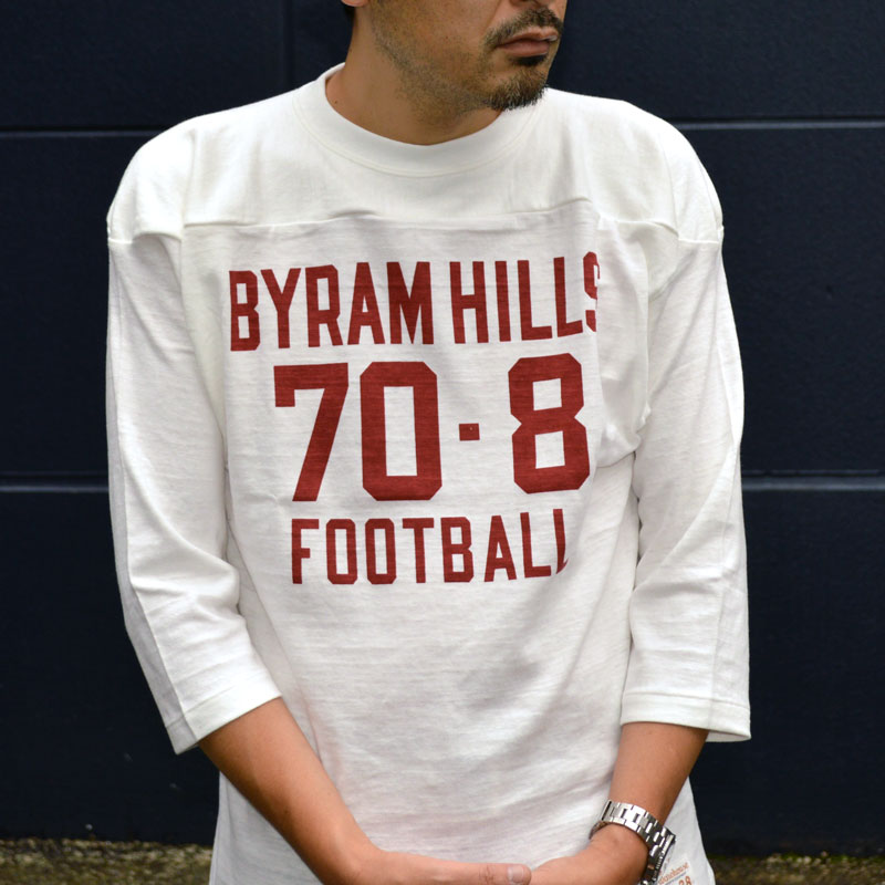 WARE HOUSE "4063 BYRAM HILLS" 3/4 Sleeve Football T-shirt "BYRAM HILLS"