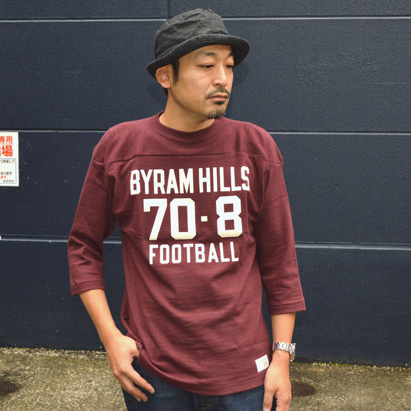 WARE HOUSE "4063 BYRAM HILLS" 3/4 Sleeve Football T-shirt "BYRAM HILLS"