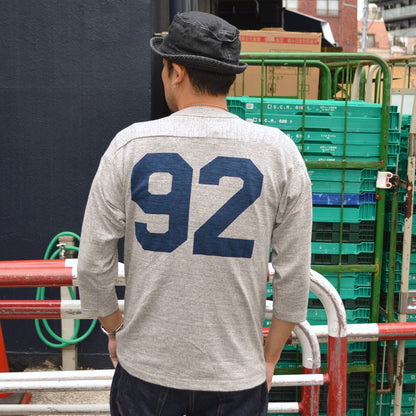WARE HOUSE "4063 NAVY 92" 3/4 Sleeve Football T-shirt