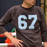WAREHOUSE "4063 NO.67" 3/4 Sleeve Football T-shirt "NO.67"
