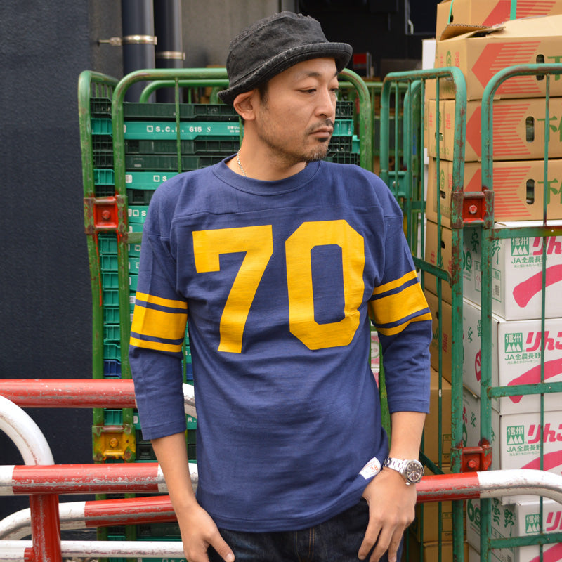WARE HOUSE "4063 NO.70" 3/4 Sleeve Football T-shirt