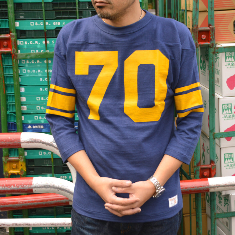 WARE HOUSE "4063 NO.70" 3/4 Sleeve Football T-shirt