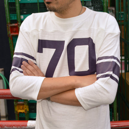 WARE HOUSE "4063 NO.70" 3/4 Sleeve Football T-shirt