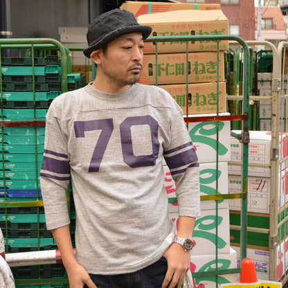WARE HOUSE "4063 NO.70" 3/4 Sleeve Football T-shirt