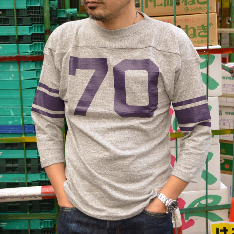 WARE HOUSE "4063 NO.70" 3/4 Sleeve Football T-shirt