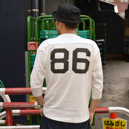 WARE HOUSE "4063 NO.86" 3/4 Sleeve Football T-shirt