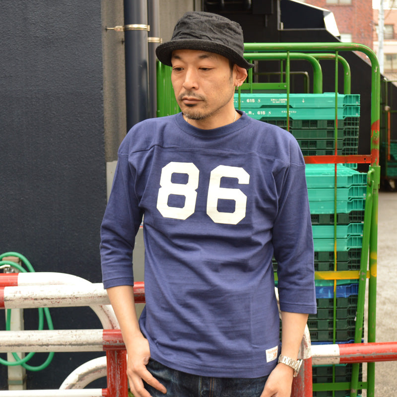 WARE HOUSE "4063 NO.86" 3/4 Sleeve Football T-shirt