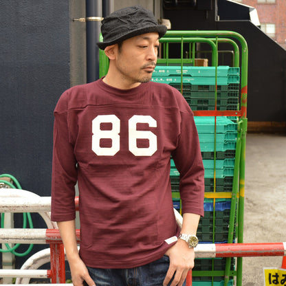 WARE HOUSE "4063 NO.86" 3/4 Sleeve Football T-shirt
