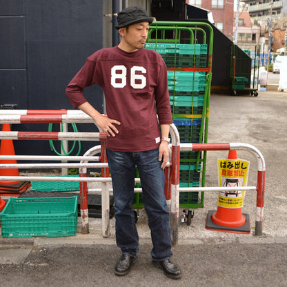 WARE HOUSE "4063 NO.86" 3/4 Sleeve Football T-shirt