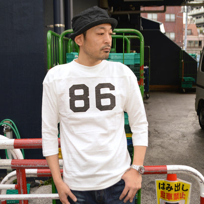 WARE HOUSE "4063 NO.86" 3/4 Sleeve Football T-shirt
