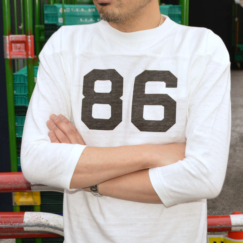 WARE HOUSE "4063 NO.86" 3/4 Sleeve Football T-shirt