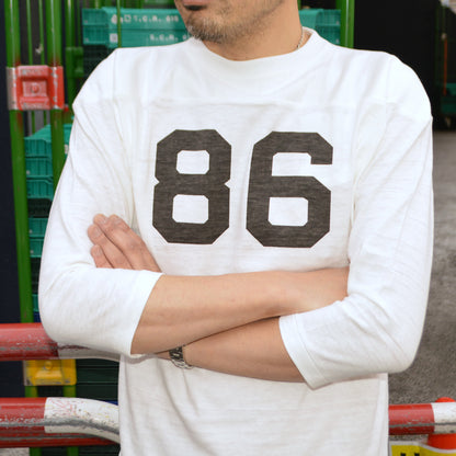WARE HOUSE "4063 NO.86" 3/4 Sleeve Football T-shirt