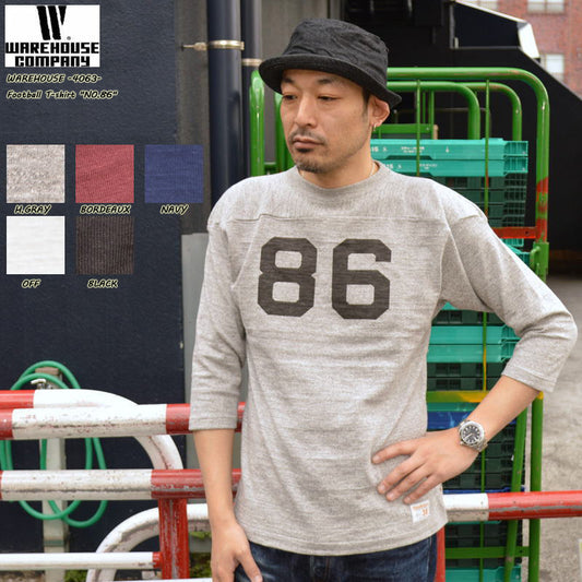 WARE HOUSE "4063 NO.86" 3/4 Sleeve Football T-shirt