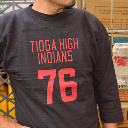 WARE HOUSE "4063 TIOGA HIGH" 3/4 Sleeve Football T-shirt "TIOGA HIGH"