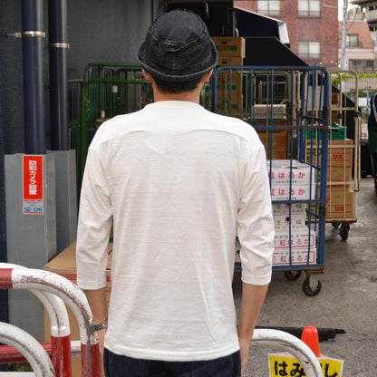 WARE HOUSE "4063 WAPPINGR" 3/4 Sleeve Football T-shirt