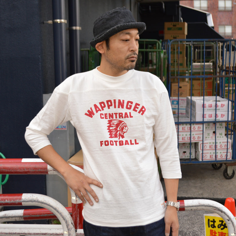 WARE HOUSE "4063 WAPPINGR" 3/4 Sleeve Football T-shirt