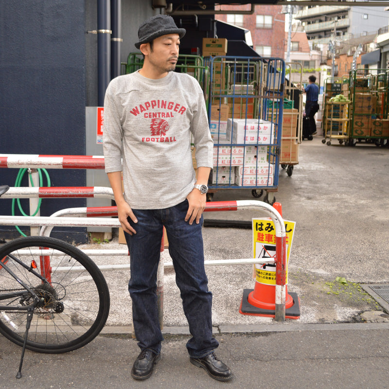 WARE HOUSE "4063 WAPPINGR" 3/4 Sleeve Football T-shirt