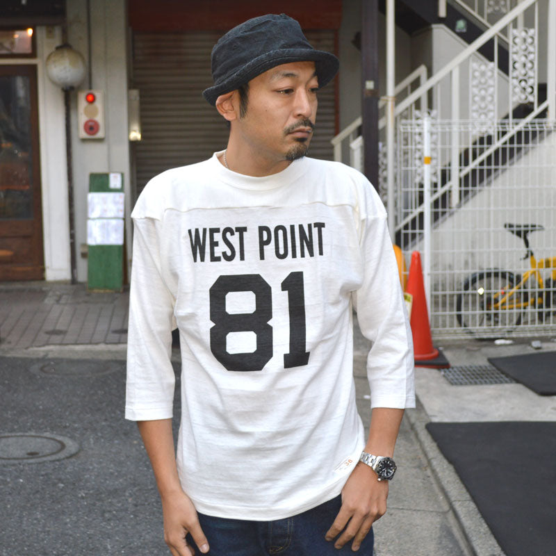 WARE HOUSE "4063 WEST POINT" 3/4 Sleeve Football T-shirt "WEST POINT"