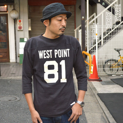 WARE HOUSE "4063 WEST POINT" 3/4 Sleeve Football T-shirt "WEST POINT"