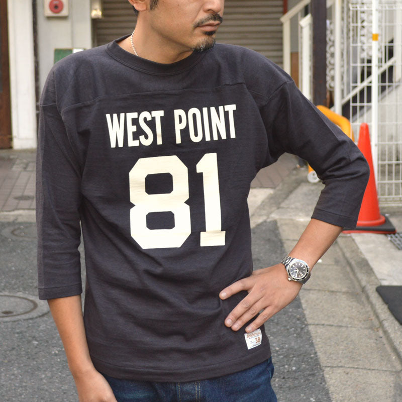 WARE HOUSE "4063 WEST POINT" 3/4 Sleeve Football T-shirt "WEST POINT"