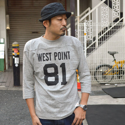 WARE HOUSE "4063 WEST POINT" 3/4 Sleeve Football T-shirt "WEST POINT"