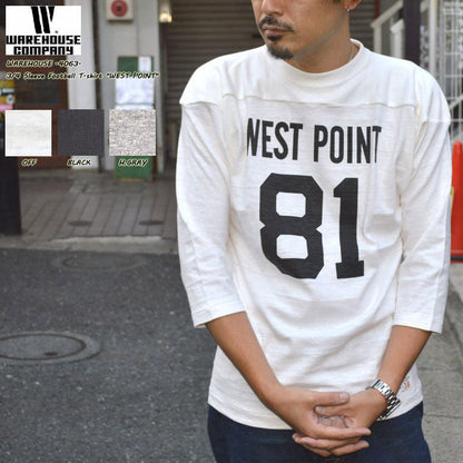 WARE HOUSE "4063 WEST POINT" 3/4 Sleeve Football T-shirt "WEST POINT"