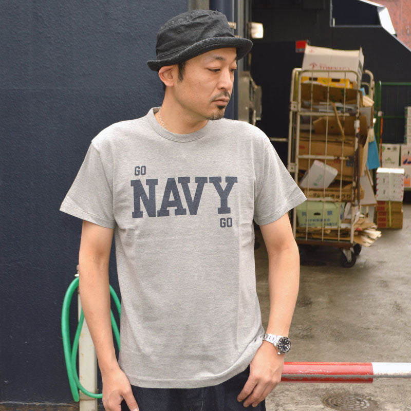 2ND-HAND (WAREHOUSE) "4064 GO NAVY" Print T-shirt
