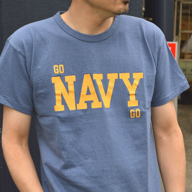 2ND-HAND (WAREHOUSE) "4064 GO NAVY" Print T-shirt