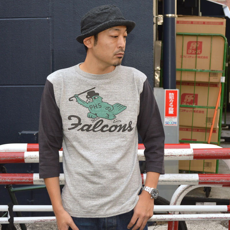 WARE HOUSE "4800 FALCONS" 3/4 Sleeve Baseball T-shirt