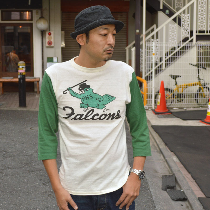 WARE HOUSE "4800 FALCONS" 3/4 Sleeve Baseball T-shirt