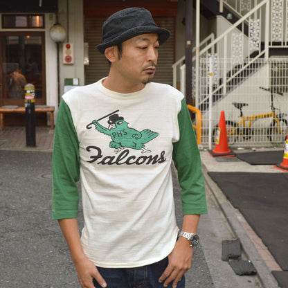 WARE HOUSE "4800 FALCONS" 3/4 Sleeve Baseball T-shirt
