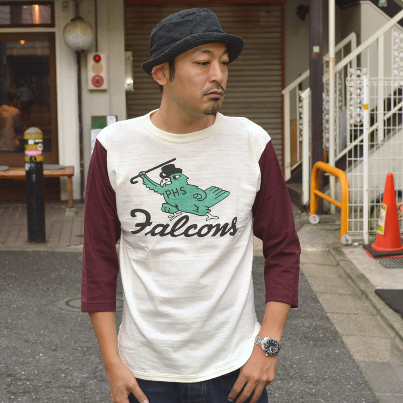 WARE HOUSE "4800 FALCONS" 3/4 Sleeve Baseball T-shirt