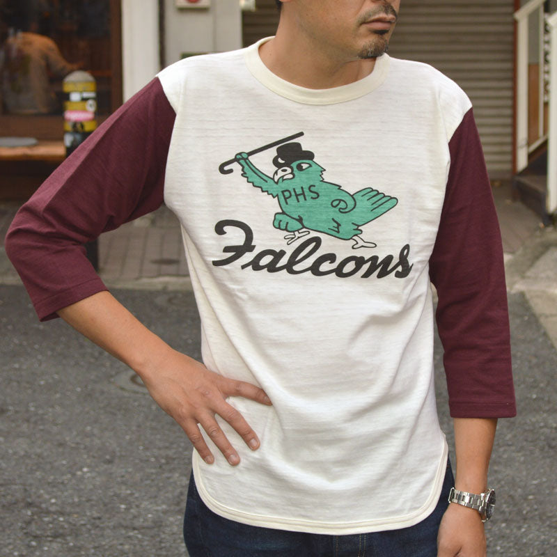 WARE HOUSE "4800 FALCONS" 3/4 Sleeve Baseball T-shirt