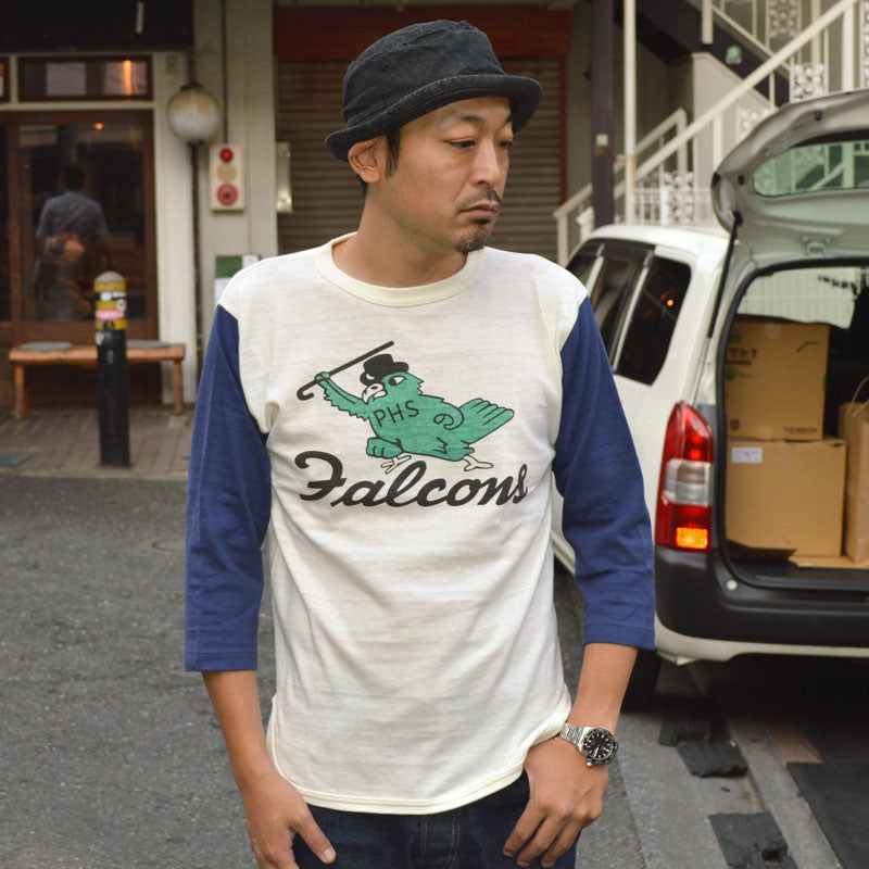 WARE HOUSE "4800 FALCONS" 3/4 Sleeve Baseball T-shirt
