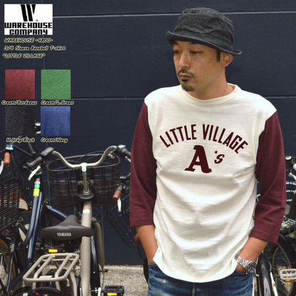 WARE HOUSE "4800 LITTLE VILLAGE" 3/4 Sleeve Baseball T-shirt