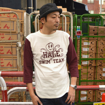 WARE HOUSE "4800 SWIM TEAM" 3/4 Sleeve Baseball T-shirt