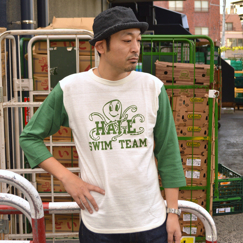 WARE HOUSE "4800 SWIM TEAM" 3/4 Sleeve Baseball T-shirt