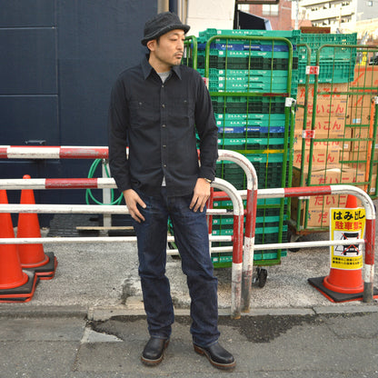 FULL COUNT "4810" CHAMBRAY SHIRT(BLACK)