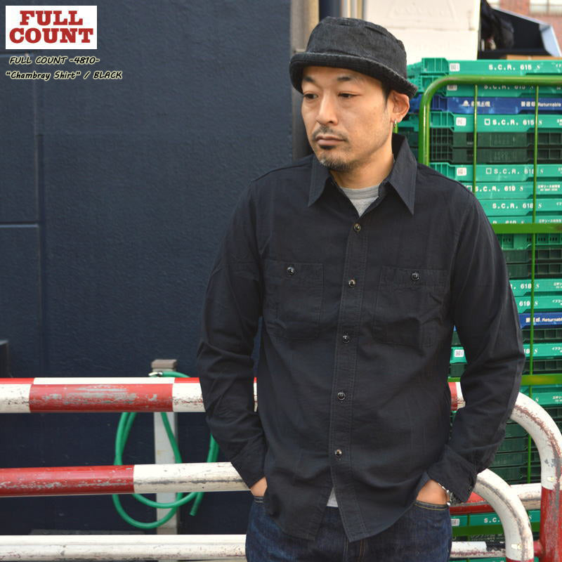 FULL COUNT "4810" CHAMBRAY SHIRT(BLACK)