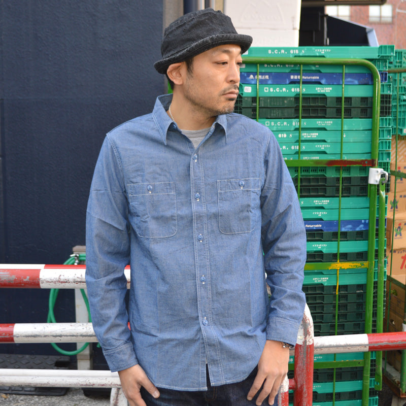 FULL COUNT "4810" CHAMBRAY SHIRT(BLUE)