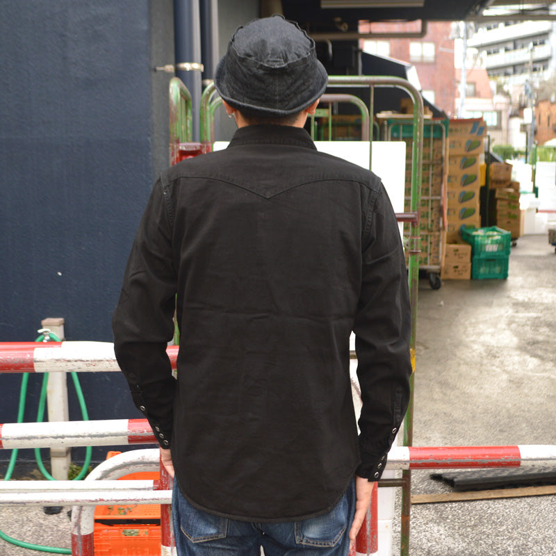 FULL COUNT "4894BKBK-26" Black Black Denim Western Shirt