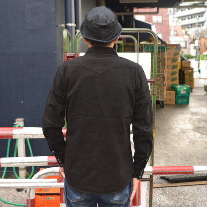 FULL COUNT "4894BKBK-26" Black Black Denim Western Shirt