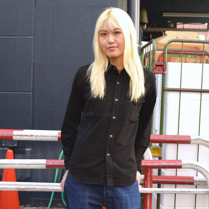 FULL COUNT "4894BKBK-26" Black Black Denim Western Shirt