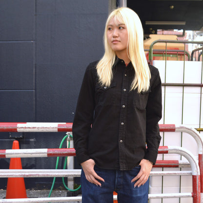 FULL COUNT "4894BKBK-26" Black Black Denim Western Shirt