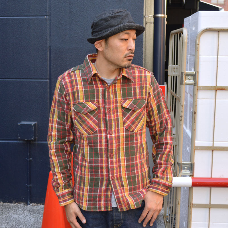 Black Friday!! 20%OFF!! UES "502452" HEAVY FLANNEL SHIRTS