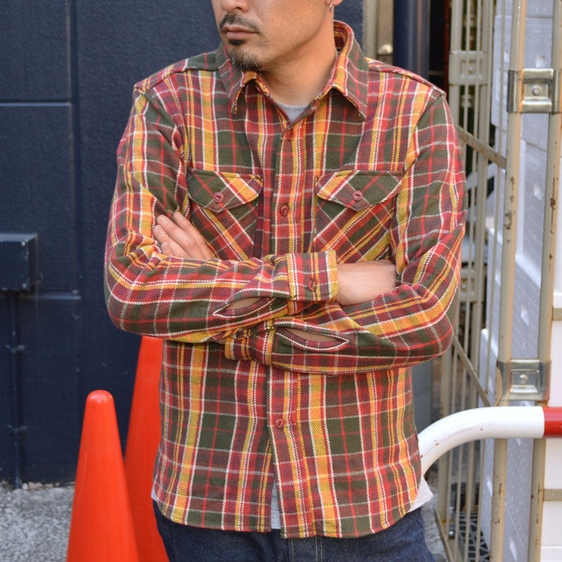 Black Friday!! 20%OFF!! UES "502452" HEAVY FLANNEL SHIRTS