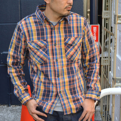 Black Friday!! 20%OFF!! UES "502452" HEAVY FLANNEL SHIRTS