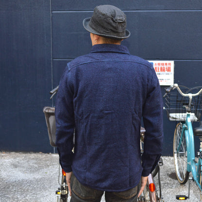 UES "502455" INDIGO AMUNZEN SHIRT "HEAVY FLANNEL SHIRT"