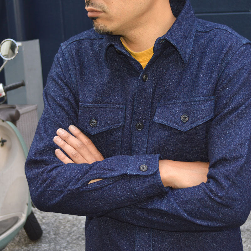 UES "502455" INDIGO AMUNZEN SHIRT "HEAVY FLANNEL SHIRT"